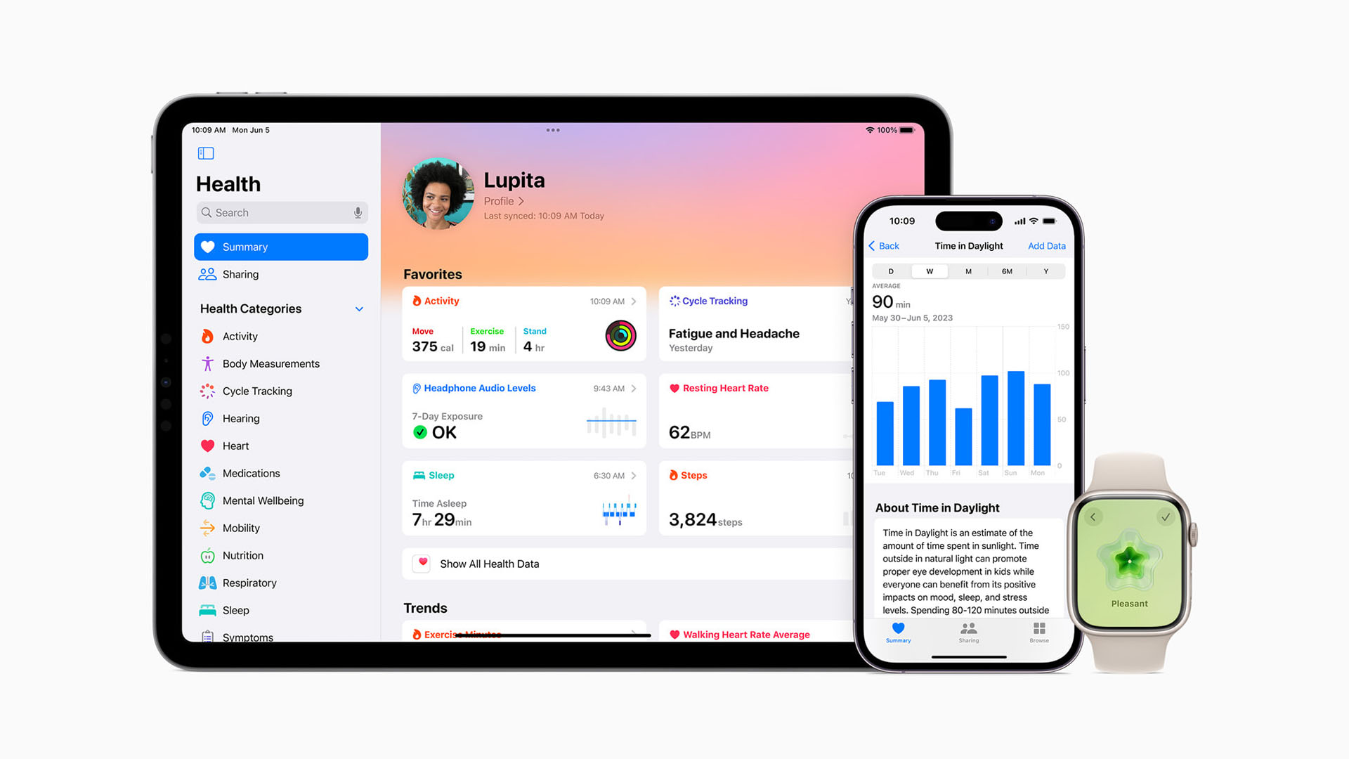 iOS 17、iPadOS 17 和 watchOS 10 推出心理健康與視力健康功能，「健康」app 也登陸 iPad