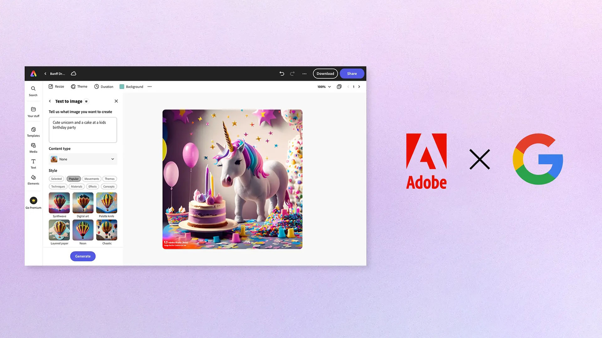 Adobe Firefly 提供以創作者為中心的商用生成式 AI