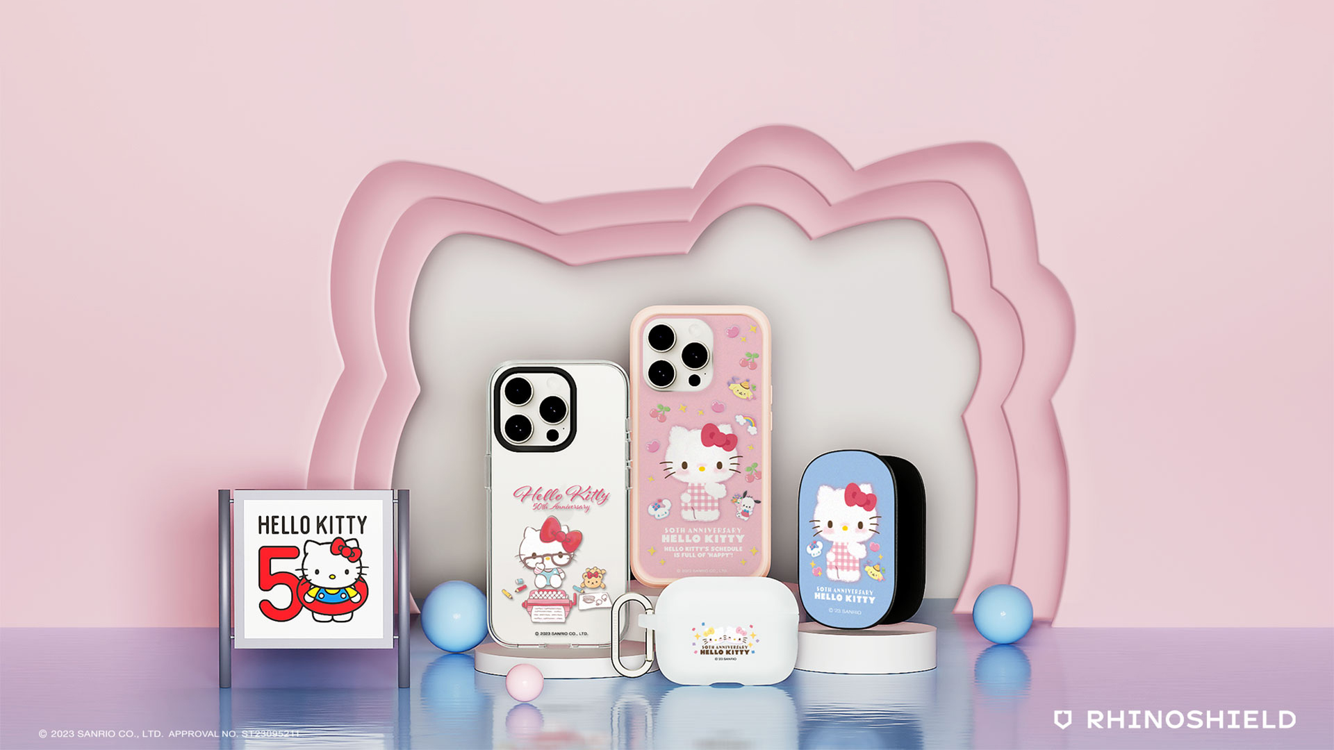 RHINOSHIELD 犀牛盾 x Sanrio 三麗鷗聯名系列新增 50 周年 Hello Kitty 限定圖款，同步推出布丁狗與大耳狗周邊商品